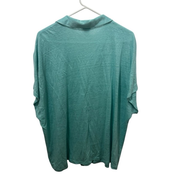 Chico’s Blue 100% Linen Short Sleeve Top Size XXL - Picture 2 of 4